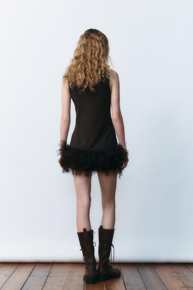 Novara™ | Bruine Tulle Jurk