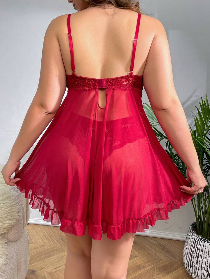 Ruby™ | Doorzichtige Kant Babydoll Jurk