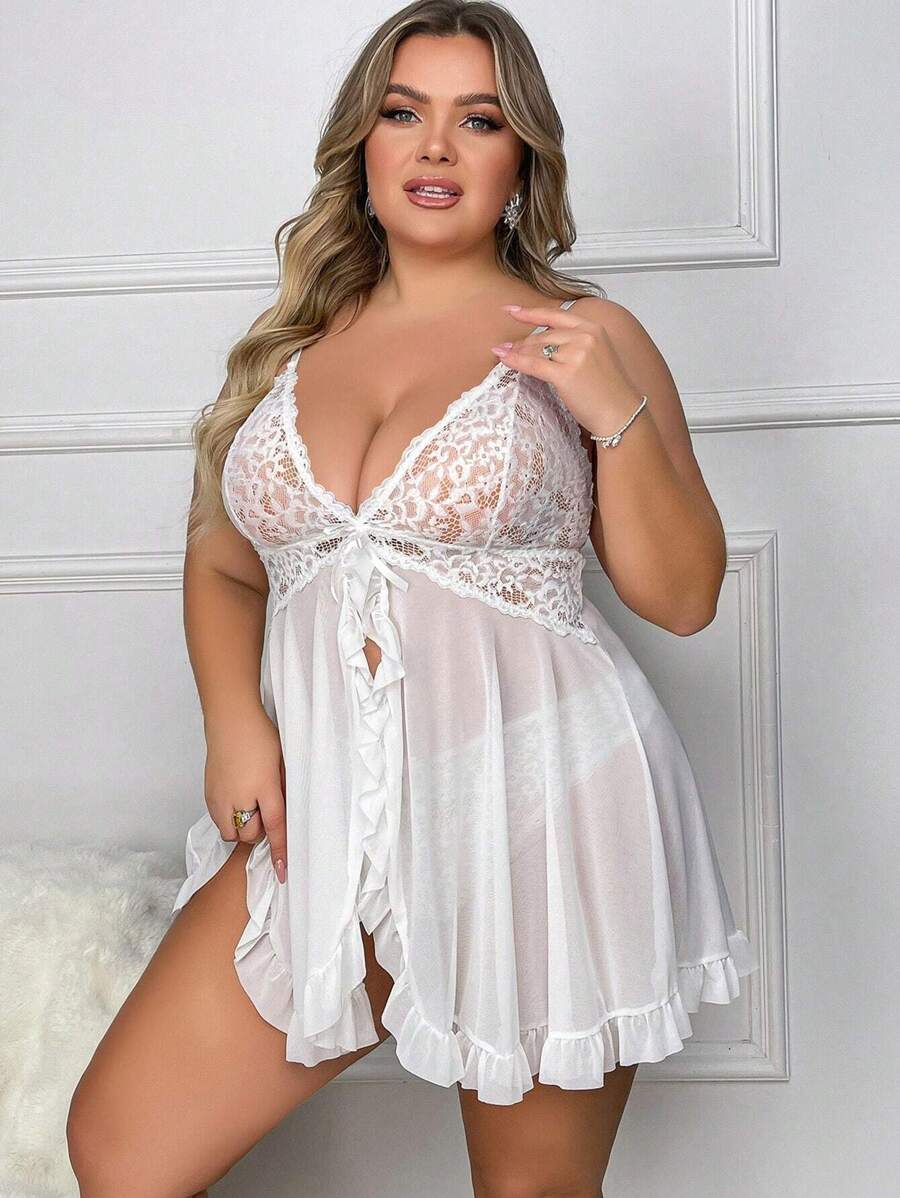 Ruby™ | Doorzichtige Kant Babydoll Jurk