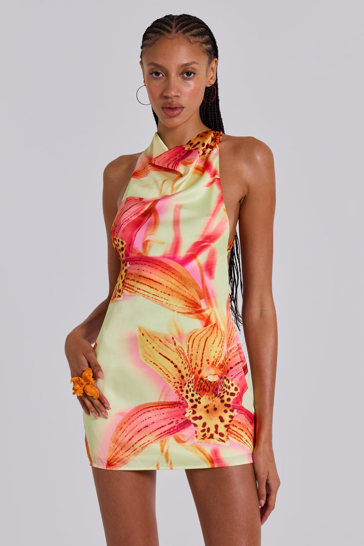 Lana™ | Tropische Halter Mini Jurk
