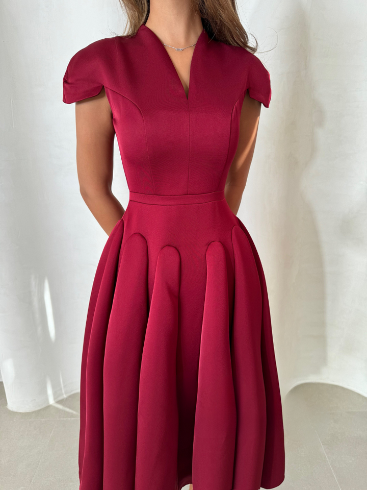 Elora™ | Plissé Midi Jurk