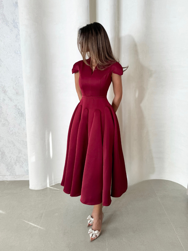 Elora™ | Plissé Midi Jurk