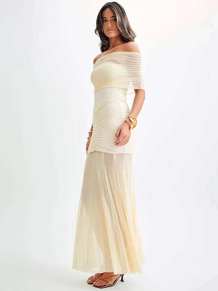 Celeste™ | Luxe Drapé Maxi Jurk