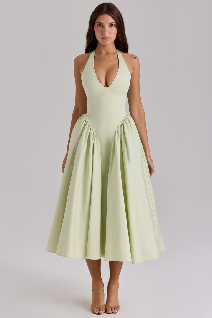 Liana™ | Gerimpelde Midi-jurk