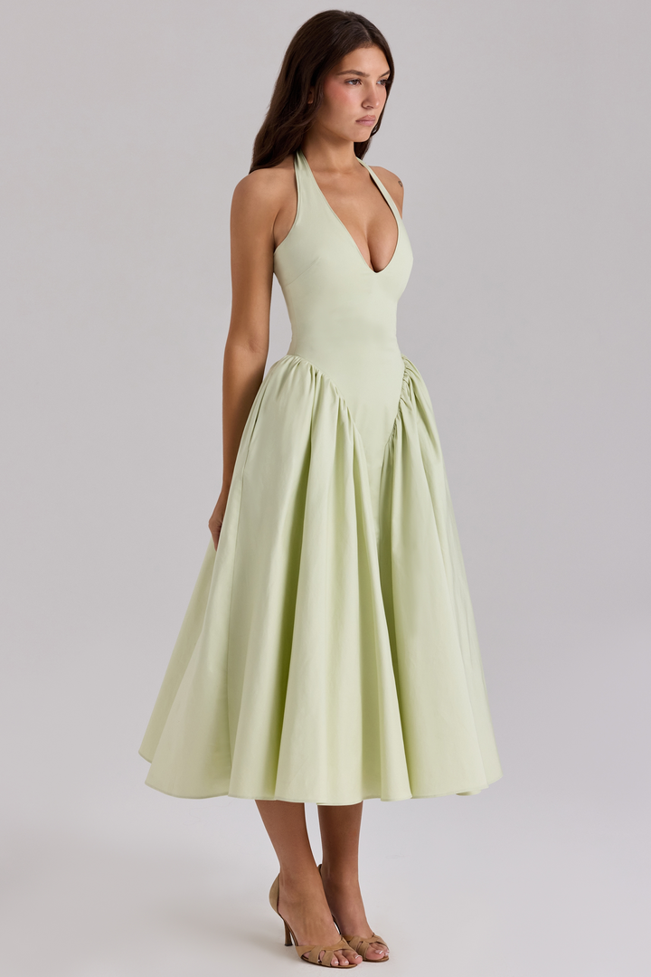 Liana™ | Rimpel Midi Jurk