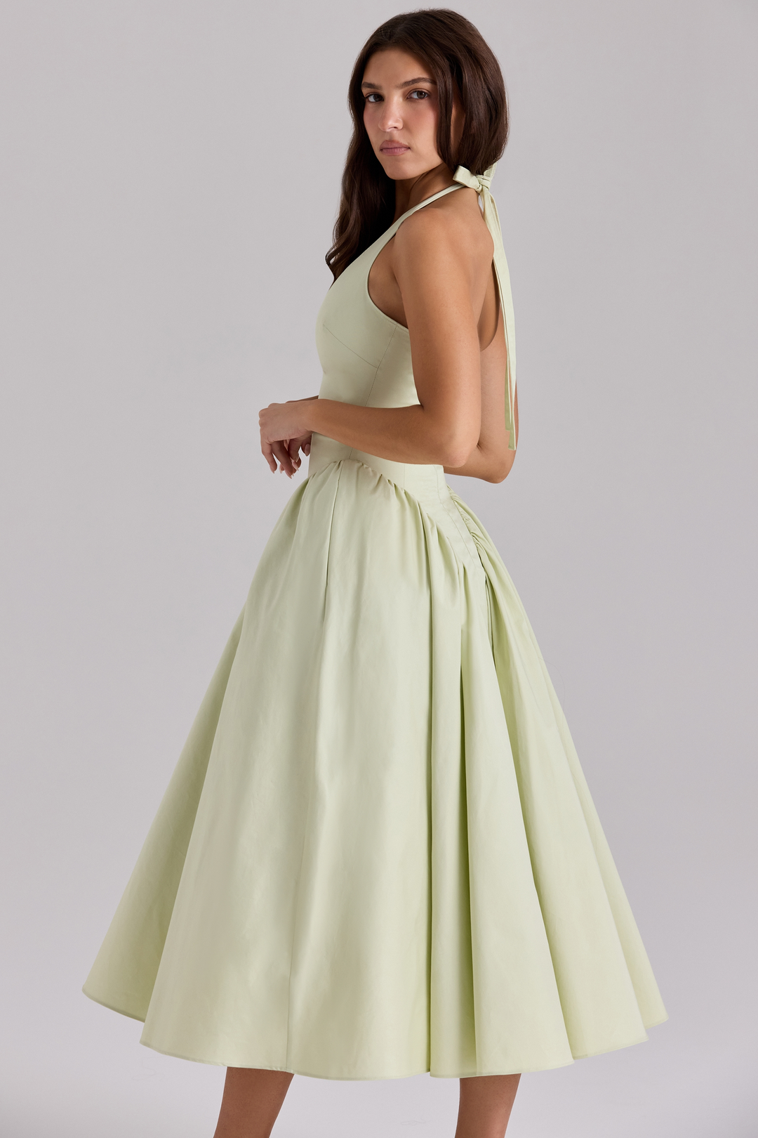 Liana™ | Rimpel Midi Jurk